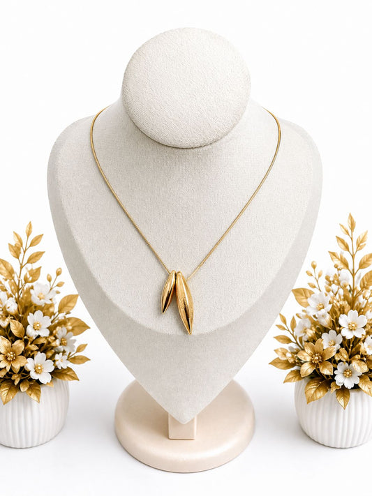 Elegant Double Leaf Drop Necklace