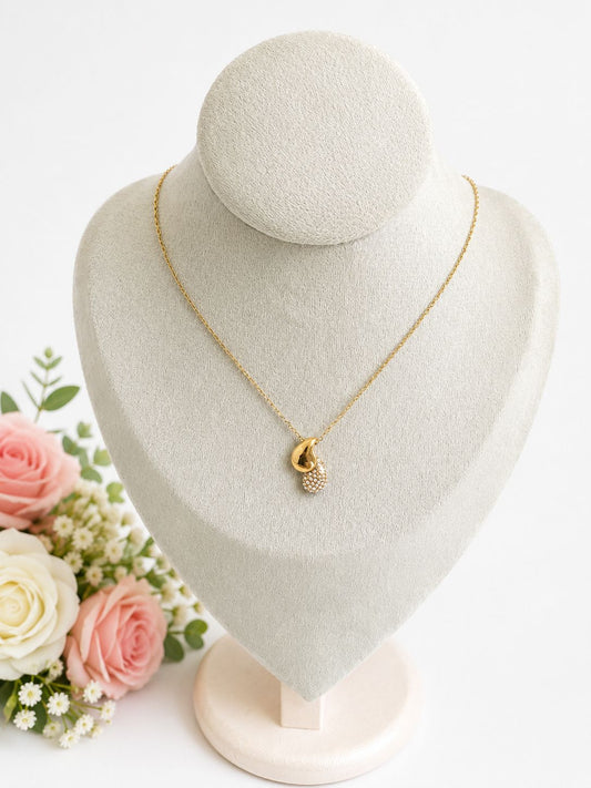 Elegant Teardrop Crystal Anti-Tarnish Pendant Necklace