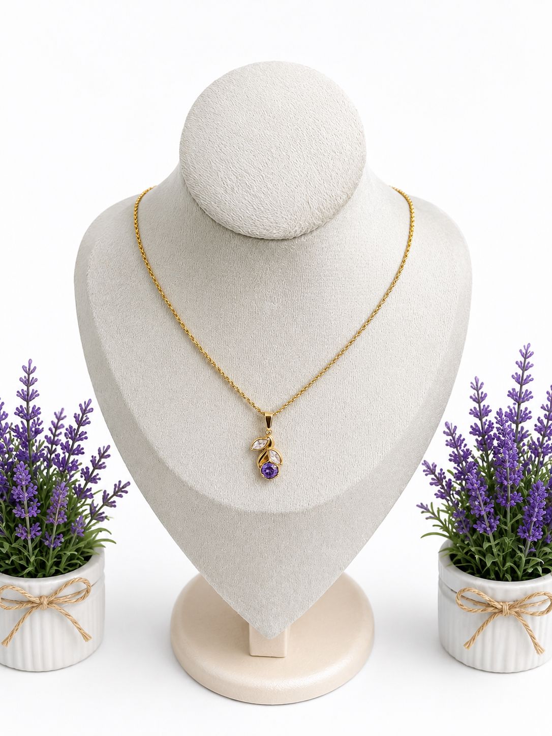 Elegant Leaf Crystal Anti-Tarnish Pendant Necklace