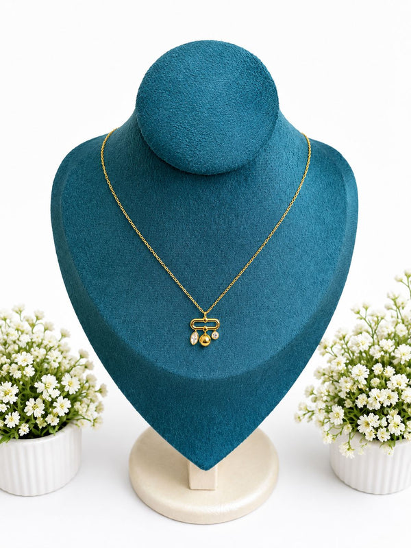 Elegant Crystal Drop Anti-Tarnish Pendant Necklace